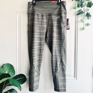 NWT Women’s Green High Waist Crop w/Pocket Two Tone Yoga Pants